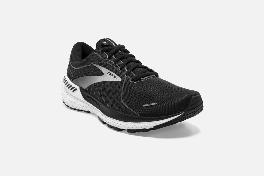 Brooks Adrenaline GTS 21 Road Running Shoes Womens Black/White 824751-QVL